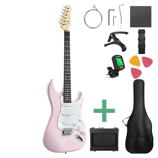 Donner DST-80 Electric Guitar Package shell pink